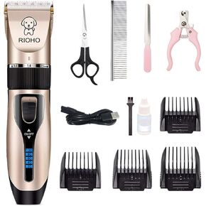 Dog Grooming Kit Clippers Low Noise Electric Quiet Rechargeable Cordless Trimmers Shaver Shears for Dogs, Cats, and Other Pets in Saudi Arabia