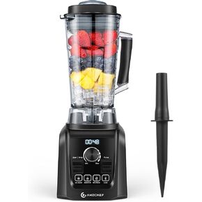 Amzchef 1200W Blenders for Kitchen, 4 Preset Menus for Shakes and Smoothies, Puree, Crush Ice & Hearty Soups with Infinitely Variable Speed & Pulse, 68 oz. Pitcher - Black