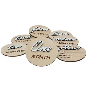 Baby Milestone Signs, Baby Monthly Milestone Wooden Circles