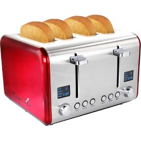 Megachef 4 Slice Toaster in Stainless Steel Silver