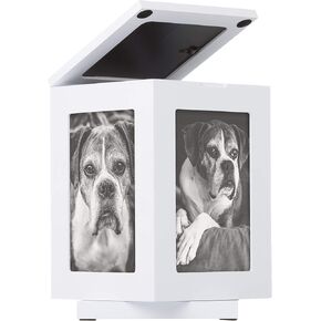 Pearhead Pet Rotating Pet Photo Memory Box and Ink Kit for Paw Print, Pet Memorial, Espresso