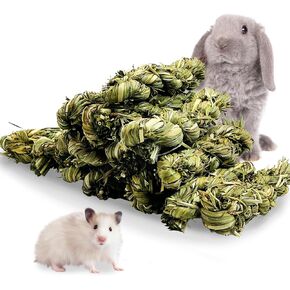 Hamiledyi 15 PCS Rabbits Chew Toys for Teeth, Timothy Hay Treats Rabbit Toys Natural Timothy Hay Stick Timothy Grass Chew Toys for Bunnies, Guinea Pigs, Hamsters, and Chinchillas, Bunny Teeth Care