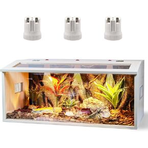 Bearded Dragon Tank 70 Gallon, Reptile Enclosure, Snake Tank, Reptile Terrarium, Built-in Light Fixtures with Switch, 48" L x 20" H x 20" D, 2024 Newest Upgrade