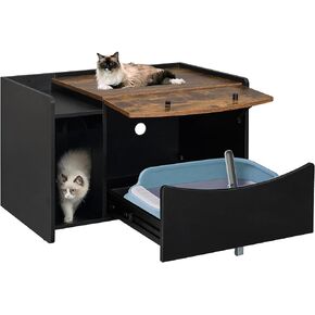 Cat Litter Box Enclosure Furniture, Extra Large Hidden Litter Box Furniture, Litter Box Cabinet for Big Cats and Pets, Pull-Out Cat House for Easy Cleaning in Saudi Arabia