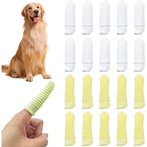 20 PCS Soft Fabric Finger Toothbrush Kit for Dogs and Cats, Pet Dental Finger Brush, Teeth Oral Cleaning, Dental Care for Dog Cat Teeth Cleaning Remove Plaque and Tartar
