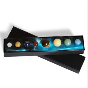 Solar System Eight Planets Decorations Tumbled Chakra Reiki Healing Crystal Gemstones Ball Set Home Office Desk Decorations
