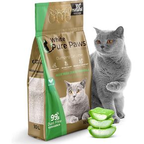 Premium Clumping Cat Litter - Aloe Vera Juice Formula - 100% Natural Ingredients - 99.5% DUST Free, Strong Clumping, Low Dust & Tracking, 18 LB Bag, Green