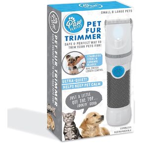 Bell+Howell PawPerfect Pet Fur and Hair Trimmer, Clippers with Stainless Steel and Ceramic Blades Low Noise Rechargeable and Cordless Shaver for Furry Pets As Seen On TV
