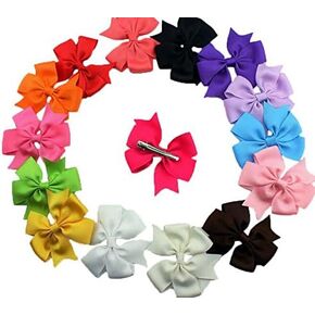 Dogs Kingdom Cute Puppy Dog Cat Hair Bows Small Bowknot With Tiny Alligator Clips Mix Colors Varies Patterns 20/30Pcs