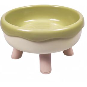 Elevated Cat Bowls, Combined 2 Bowls, Whisker Friendly Bowls for Cat. Sweet Donut Shaped (Pink)