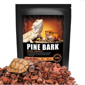 Tfwadmx Reptile Bark Bedding 31.6oz Tortoise Bedding for Habitat Bearded Dragon Substrate Reusable Pine Chips Bedding for Geckos, Lizards, Turtles Snakes, Hermit Crabs