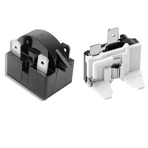 2Pcs Replacement Part QP-02-4.7 PTC Refrigerator Start Relay 4Pin Coolers Compressor Starter 4.7 ohm and Refrigerator Overload Protector Compatible with Mini Fridges and Coolers