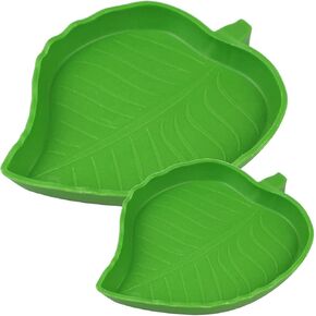2 Pack Tortoise Habitat Accessories Water Dish Reptile Food and Water Bowl for Tortoise Corn Snake Crawl Pet Drinking and Eating
