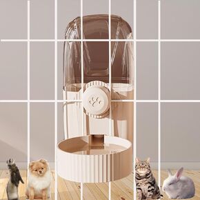 موزع مياه أغذية الحيوانات الأليفة الأوتوماتيكي على شكل قفص معلق سعة 34 أونصة، سعة كبيرة لإعادة ملء الطعام بالجاذبية ومجموعة مياه شفط سيفون للكلاب والقطط والأرنب شينشيلا والنمس (موزع مياه) in Kuwait