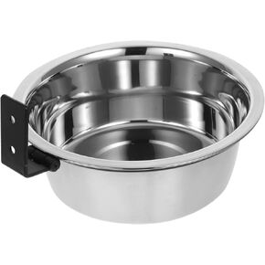 1 Set Wall Mounted Elevated Dog Bowl Puppies Stainless Steel Hanging