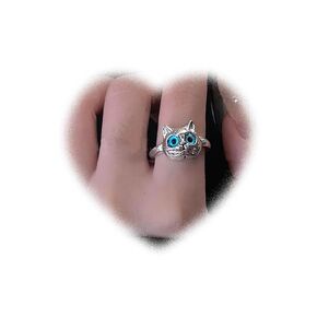 Cute Cat Ring for Teen Girls Silver Cat Knuckle Ring Dainty Stacking Ring Animal Finger Ring Personalized Open Ring Adjustable Pet Ring Jewelry for Women Gifts