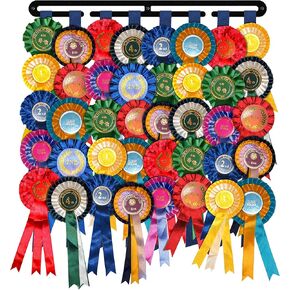 Plain Bar Rosette Hanger | Ribbon Bundle | Black | Wall Display Ribbon Holder | Horse and Dog Rosettes