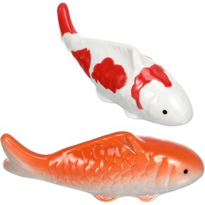 Abaodam Floating Ceramic Fish Figurines Ceramic Ball Fish Tank Float Artificial Aquarium Ocean Sea Animals Koi Fish Fairy Garden Animal Dollhouse Miniature Decoration 2pcs