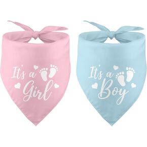 2 Pack It's a Boy It's a Girl Dog Bandana Pregnancy Announcement Gender Reveal Baby Announcements Ideas Photo Prop Pet Scarf Pet Accessories for Dog Lover