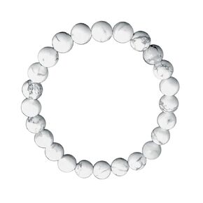 8mm Natural Howlite Stretch Bracelet - Traveler's Protection - High Quality Spiritual Beaded Bracelet for Men - Adjustable Size - Made in USA