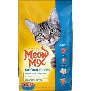 Meow Mix Seafood Medley Dry Cat Food, 3.15 Pound Bag (Pack of 4)