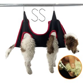 Pet Grooming Hammock Trim Nails, Hair, Clean 2 in 1 Dry Towel and Hammock Restraint Bag for Cats and Dogs (S, Red) in Saudi Arabia