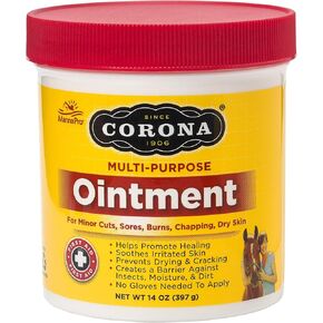 Manna Pro Corona Ointment for Horses | Lanolin-Based Formula Helps Sooth Irritation | 14 Ounces