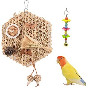 Parrot Conure Toys, Bird Hanging Shredding Foraging Toys, Parakeet Toy Parrot Hanging Bell Toys for Conures, Cockatiel, Budgies, Lovebird, Small Birds Cage Toy in Saudi Arabia