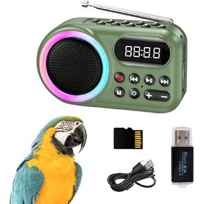 Bird Toys,Parrot Learning Machine,Talking Parrot Toy,Teach Talking, Whistling, and Singing and You Can Record It Yourself,Bird Training Toys for African Grey,Macaws,and Other Bird Species.