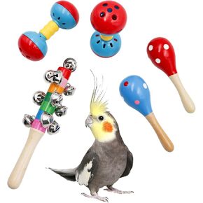 Colorful Bird Bell Toys, 5 Pack Funny Bell Toys, Bird Cage Accessories, Suitable for Chicken Bird Parrot Parakeet Cockatiel Budgies Love Birds