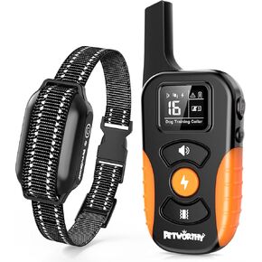 Dog Shock Collar with Remote - PETWORTHY 3300FT Dog Training Collar, IPX7 Waterproof Electric Collar with 3 Training Modes, Security Lock, Rechargeable e-Collar for All Breeds, Sizes