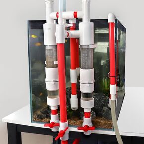 hygger Aquarium Fish Waste Collector, Aquarium Filter Accessory, External Hanging DIY Aquarium Overflow Pipe Filter with Fish Impurity Separator Collection Box, Fish Tank Siphon Filtration System