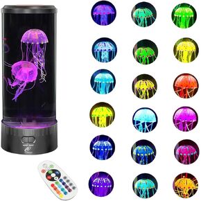 Lightahead LED Jellyfish Aqua Mood Lamp with 5 Color Changing Light Effects .The Ultimate Extra Large Sensory Synthetic Jelly Fish Tank Aquarium Mood Lamp. Ideal Gift