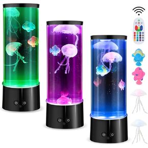 Jellyfish Lamp, Jellyfish Tank Table Lamp 17 Color Changing Aquarium Light with Remote Control for Adults Kids, Mood Light for Home Office Decor Christmas Gifts