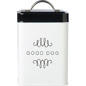 Amici Pet Pet Treat Collection, , Sparky Good Dog Metal Storage Canister, 36 oz, White
