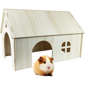 Guinea Pig Chinchilla Hideouts Cages Toys Accessories Wooden House and Habitats Hides Nature Huts for Hamster Squirrel Rat and Other Small Animals etc.
