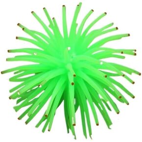 Artificial Sea Anemone Aquarium Decorations, Silicone Coral Plant, Green, Fish Tank Ornaments, Underwater Decor