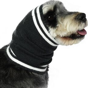 IECOii Dog Calming Hoodie Head Cover,Quiet Ears for Dogs Noise Protection,Quiet Dog Headband Soft Dog Ear Wrap for Anxiety Relief,Dog Noise Cancelling Ear Muffs for Small Dog and Cats,Black-S