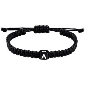 Initial Bracelet for Women Men A J S K Charm Handmade Bracelets Rope Braided Letter Bracelet for Couples Best Friend,Adjustable Father Mother Day Gifts for Mom Boyfriend Friendship Jewelry (A)