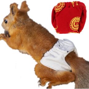 Reusable Washable Squirrel Diapers Highly Absorbent with Strong & Flexible Pants No Leak Reusable Diapers Urine Wet Pants for Squirrel,Fancy Rat,Groundhog (M,Light Pink)