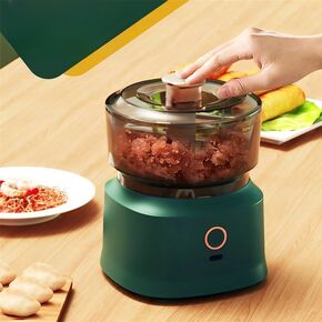 350ml Electric Garlic Chopper Mini Cordless Meat Grinder USB Rechargeable Vegetable Onion Chopper Small Electric Food Processor (Green)
