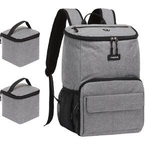 MOSISO Dog Travel Bag Backpack, Airline Approved Pet Accessories Organizer Backpack, Multi-Pockets Pet Supplies Storage Backpack with 2 Dog Food Baskets for Traveling Weekend Away, Grey