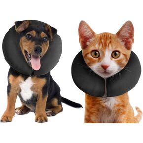 ZenPet Protective Inflatable Recovery Collar for Dogs and Cats - Soft Pet Cone Does Not Block Vision E-Collar - Designed to Prevent Pets from Touching Stitches, Wounds and Rashes (Medium) in Saudi Arabia