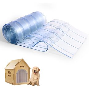 Dog House Door Flaps 8 FT x 12 in, 0.12 in Thickness Clear PVC Plastic Dog Door Flap Pet Door Replacement Flaps, Dog Door Strips for Doggy Door,Kennel Door,Pet House