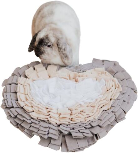 Original Heart Forager Snuffle Mat & Aesthetic Slow Feeder Puzzle For Rabbits (Malibu Gray) in Saudi Arabia