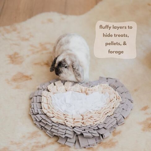 Original Heart Forager Snuffle Mat & Aesthetic Slow Feeder Puzzle For Rabbits (Malibu Gray) in Saudi Arabia