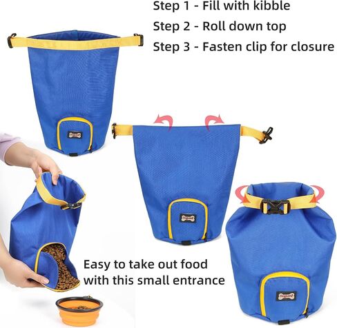 Pet Food Travel Bag - 5.5lb 8L Capacity, Large kibbles Food Storage, Feed Bag (Without Collapsible Dog Bowls) in Saudi Arabia