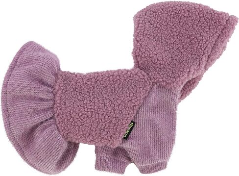 ملابس شتوية للكلاب من Fitwarm Fuzzy Sherpa، فساتين بقلنسوة للكلاب، تنورة حرارية، فستان للفتيات للكلب، سترة سميكة، ملابس الجرو، معطف للقطط، ملابس للقطط، أرجواني لافندر، X-Small in Kuwait