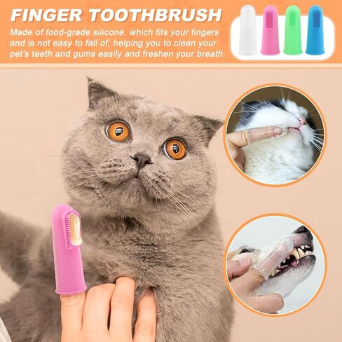 Dog Toothbrush, Finger Toothbrushes, 3 Triple Head Pet Toothbrushes 6 Double Head Tooth Brush 4 Pack Finger Rubber Toothbrushes, Multi Angle Brushes for Dog Cat Oral Dental Health(13pcs) in Saudi Arabia