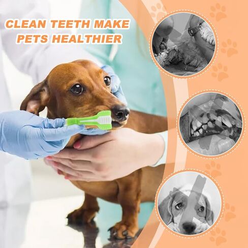 Dog Toothbrush, Finger Toothbrushes, 3 Triple Head Pet Toothbrushes 6 Double Head Tooth Brush 4 Pack Finger Rubber Toothbrushes, Multi Angle Brushes for Dog Cat Oral Dental Health(13pcs) in Saudi Arabia